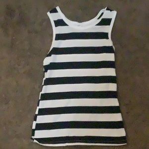 black and white striped kids/girls tank top, medium